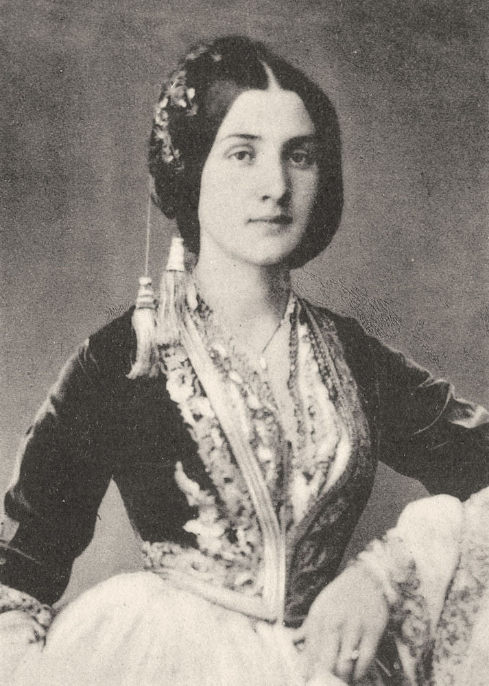 TURKEY. Lady of Smyrna in Greek costume, 1857 1935 old vintage print picture